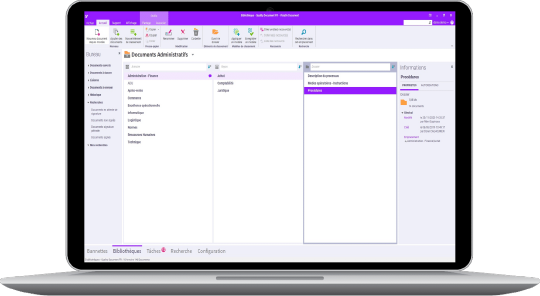 Interface de Visiativ Document, logiciel GED