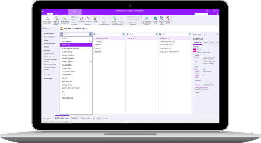 Interface de Visiativ Document, logiciel GED